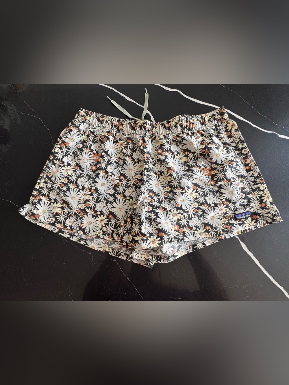 Floral Print Black Women's Athletic Shorts